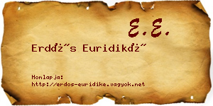 Erdős Euridiké névjegykártya